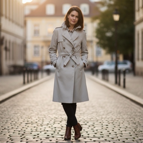 2/$35 London Fog Men's Light Gray Trench Coat - Picture 2 of 4